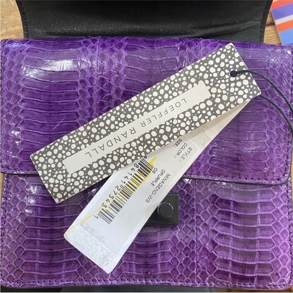 Loeffler Randall snakeskin embossed purple leather crossbody bag NWT - Picture 8 of 8